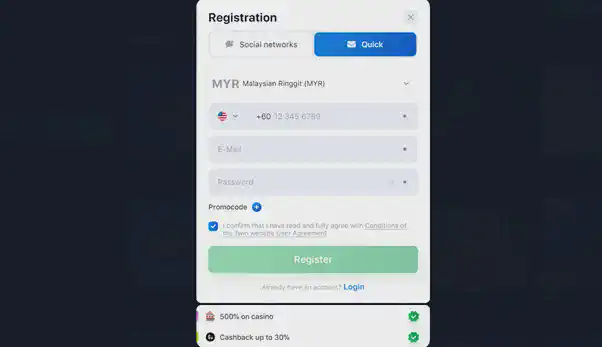 1win online registration